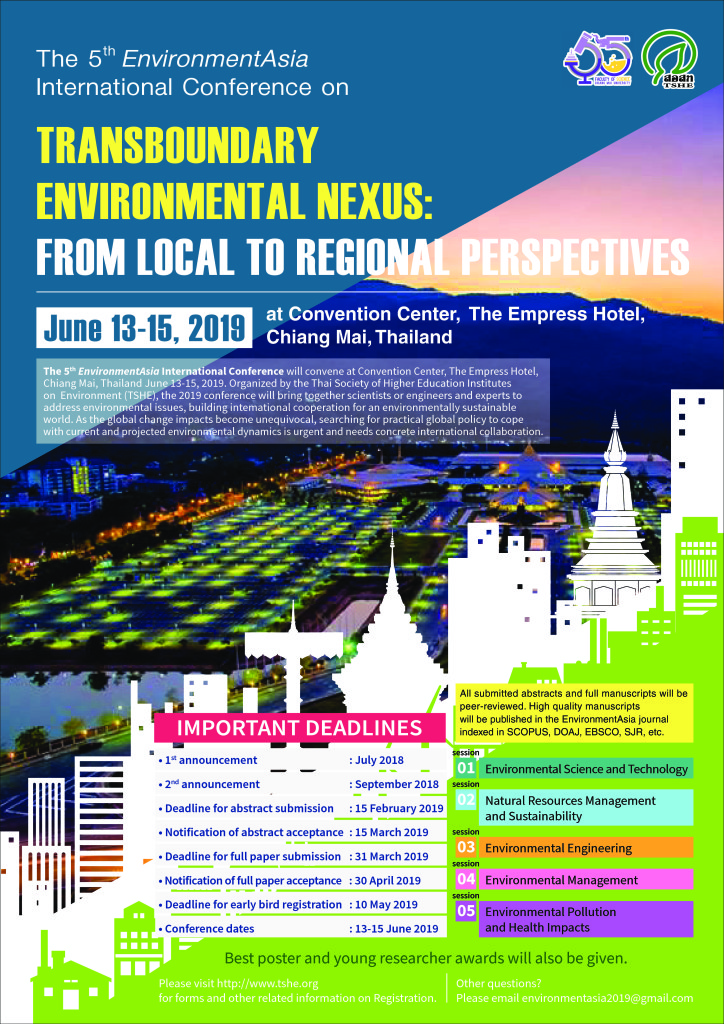 The 5th EnvironmentAsia International Conference Environmental Science